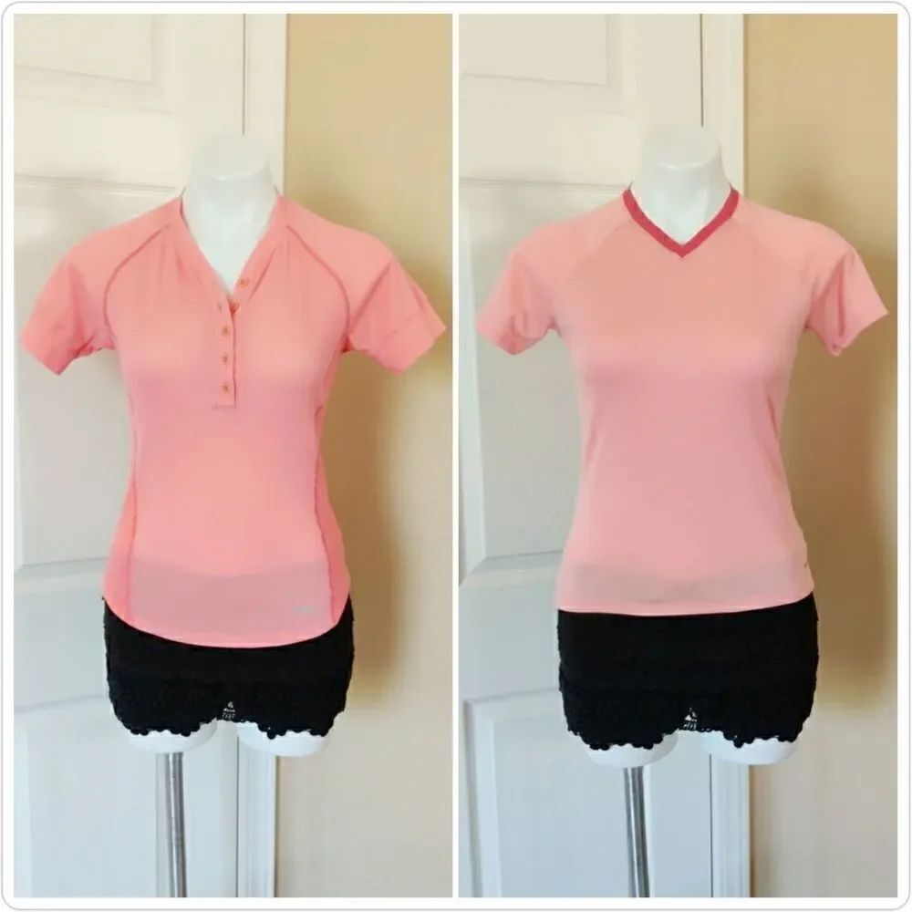 Pair of Patagonia coral short sleeve tees sz XS